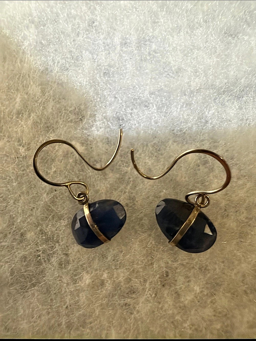 Blue & Gold Dangle Earrings Like New